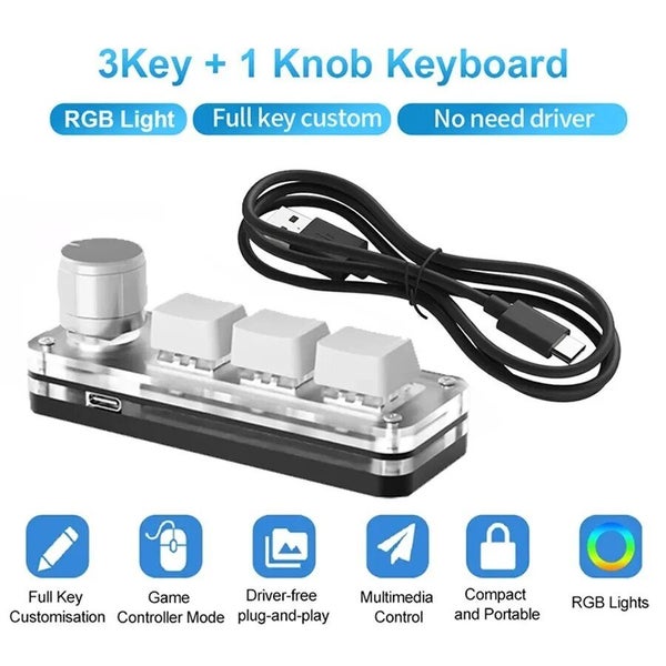 Programmable Keyboard Macro Mechanical DIY Mini RGB Gaming Custom 3 Carousel 2