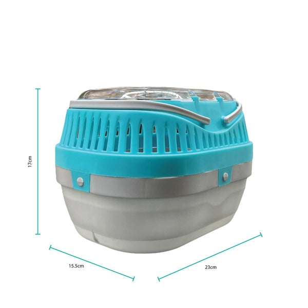 Animal Carrier For Small Pet - Blue Plastic Guinea Pig Mouse Hamster Travel Cage Carousel 5