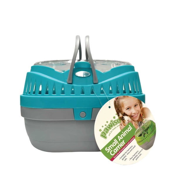 Animal Carrier For Small Pet - Blue Plastic Guinea Pig Mouse Hamster Travel Cage Carousel 2