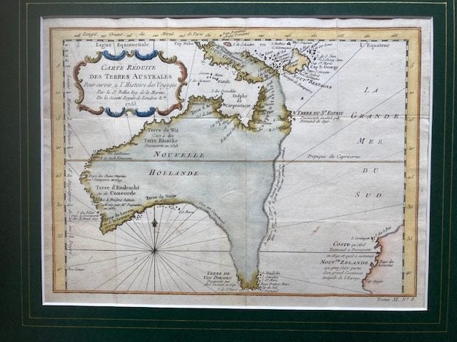 Terra Australes , Nouvelle Zelande. Bellin 1753 original Carousel 3