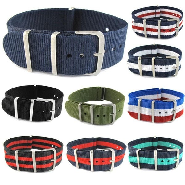 Watch Straps - Woven Nylon Nato Fabric - Universal Sizes Carousel 2