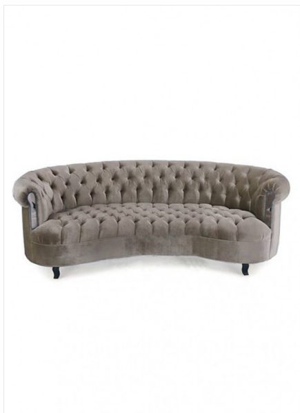 CLEARANCE - Lura Curved Sofa 2 Seater -Taupe Velvet *65% Off* Last Floor Model Carousel 1