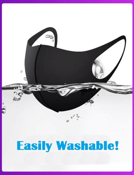 Reusable Face Mask / Unisex / Black / Fabric Mask / Black Face Mask Carousel 1