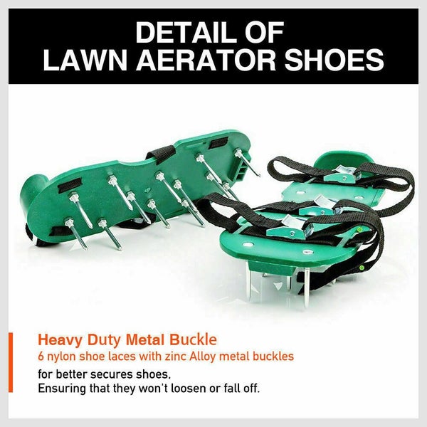 1 Pair Grass Spiked Lawn Aerator Sandals Shoes Tool Cultivator Carousel 2