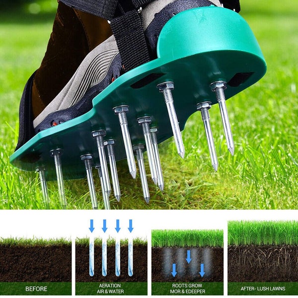 1 Pair Grass Spiked Lawn Aerator Sandals Shoes Tool Cultivator Carousel 7