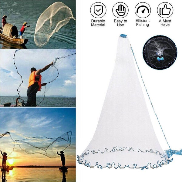 3M/ 10FT Durable Fishing Cast Net Quick Throw Nylon Mesh Carousel 2