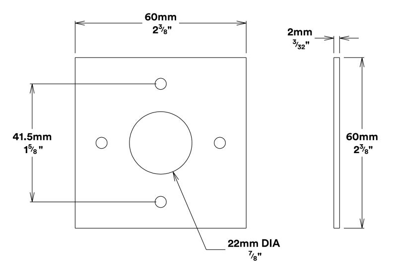 Iver Adaptor Plate Square 60mm - Available In Various Finishes Carousel 2