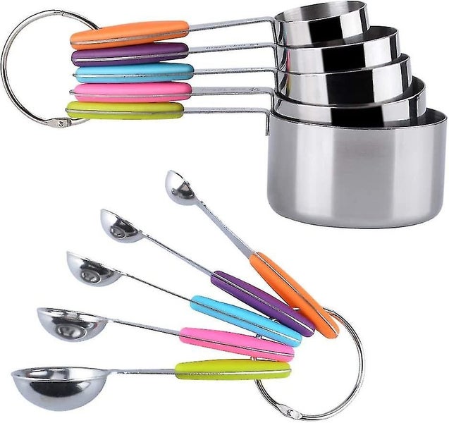Set Of 10 Measuring Cups Measuring Spoons, 5 Stainless Steel Measuring Spoons, 5 Carousel 1