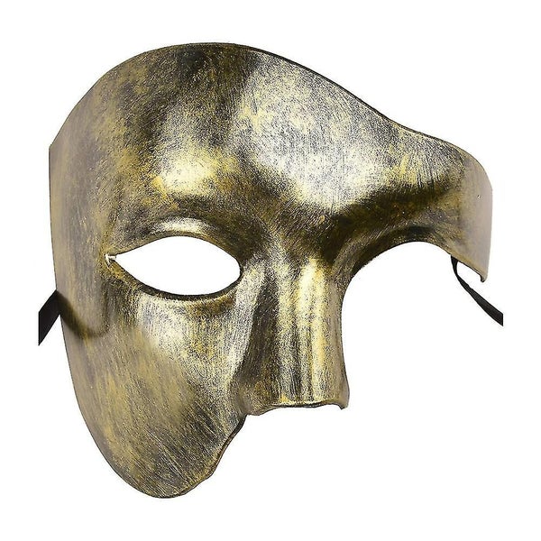 Phantom of the Opera Half Face Masquerade Mask - Halloween Party Men's One-eyed Carousel 1