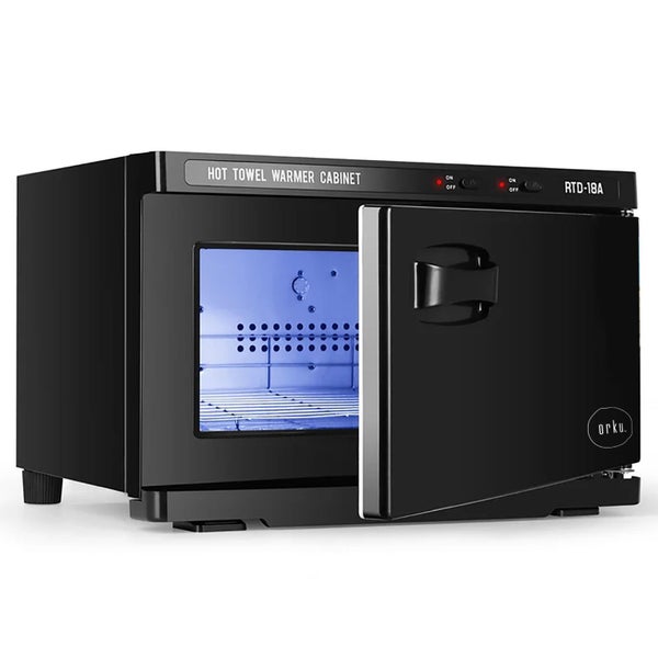 18L Black UV Electric Towel Warmer Steriliser Cabinet Beauty Spa Heat Sanitiser Carousel 2