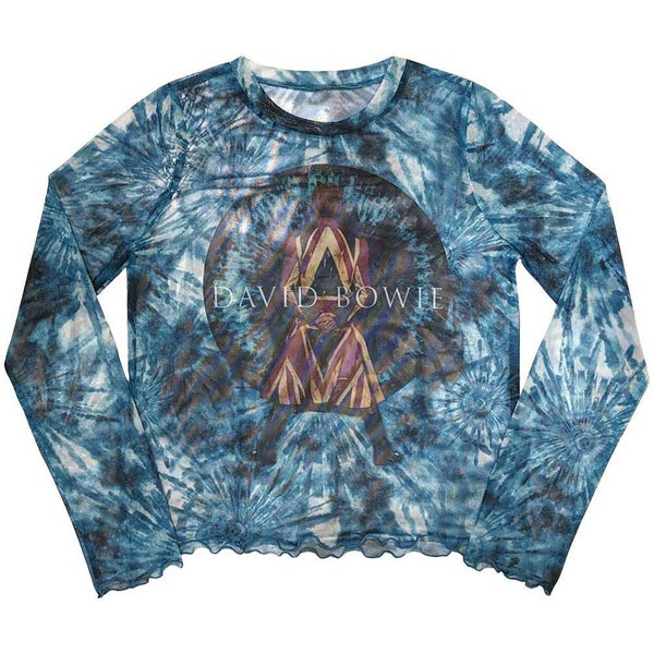 David Bowie Live And Well Long Sleeve Mesh Crop Top Carousel 1