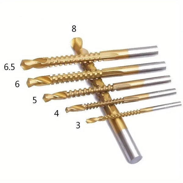 Multifunction Titanium Coated Cobalt Drill Bit Spiral Screw Metric Carousel 6