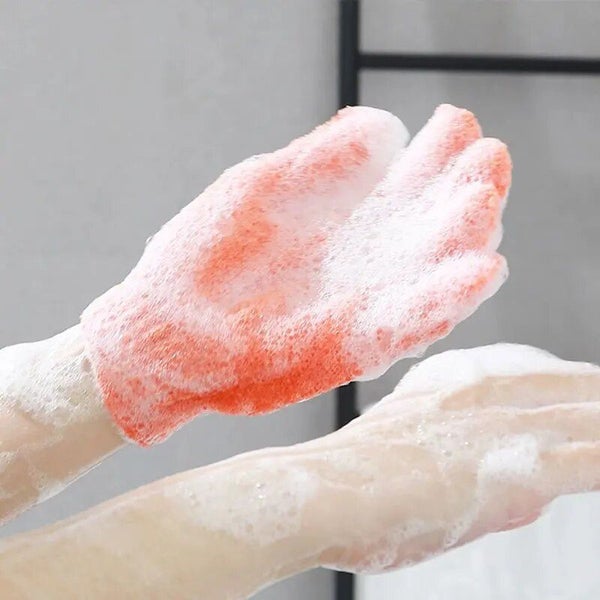 Nylon Five-finger Bath Gloves Exfoliating Gloves for Massage Sauna Carousel 1