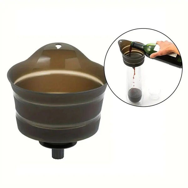 1pc Kitchen Red Cup Wine Strainer Filter Tool Collapsible Style Carousel 2
