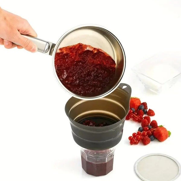 1pc Kitchen Red Cup Wine Strainer Filter Tool Collapsible Style Carousel 6