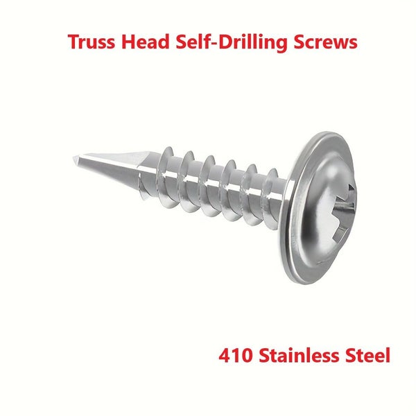 Truss Head Phillips Self Drilling Tek Screws Stainless 4.2mm 100pcs Vari Sizes Carousel 2