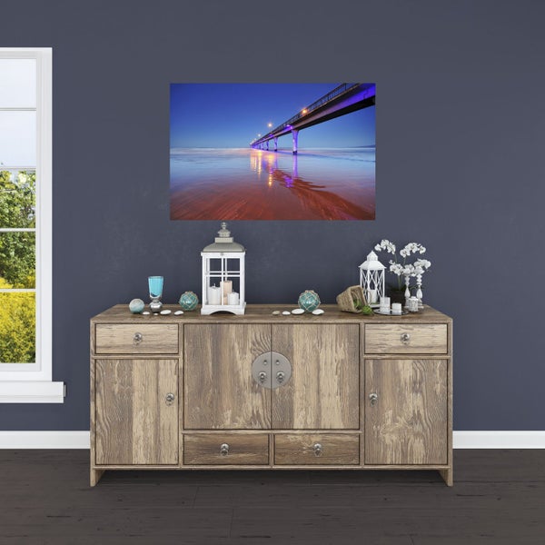 Rokit Wall Art. New Brighton Pier at Twilight. A2 Giclee Canvas Print Carousel 1