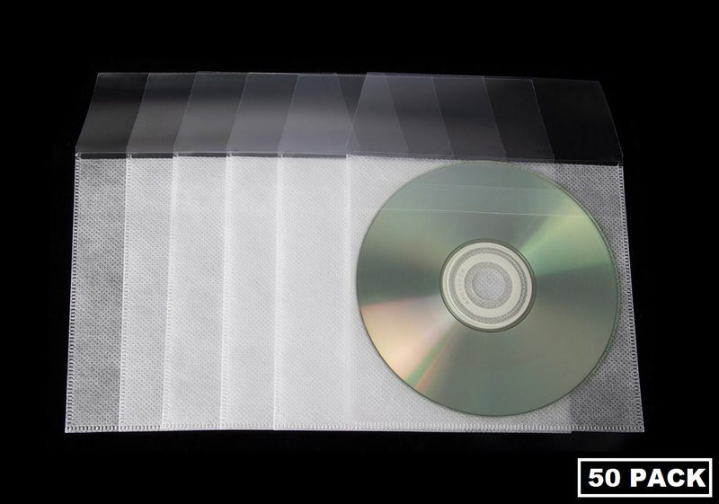 50 Pack CD / DVD Sleeves Pockets Carousel 2