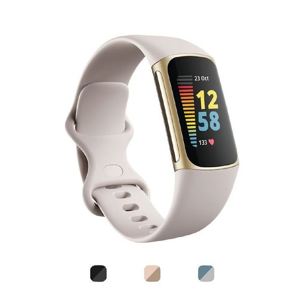 Fitbit Charge 5 Lunar White/Soft Gold Stainless Steel Carousel 1