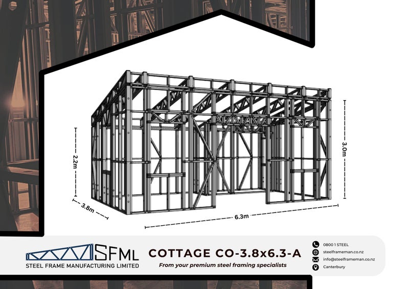 Cottage Steel Frame Kitset - 3.8m x 6.3m *SPECIAL FREE DELIVERY OFFER!* Carousel 2