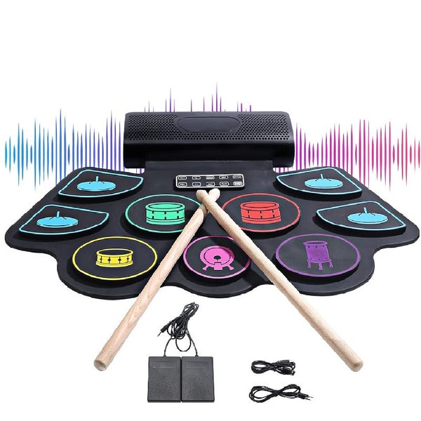 Electronic Roll Up Drum Kit New 9 Pads Electronic Drum Kit Electric Drum Gifts Carousel 1