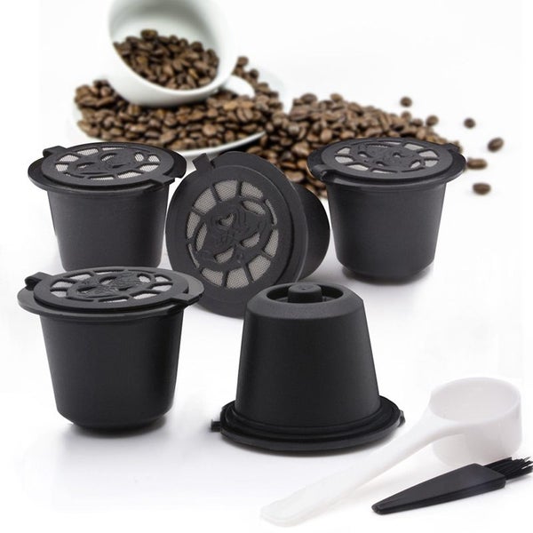 5Pcs Stainless Steel Reusable Coffee Filters Set Refillable Coffee Carousel 1