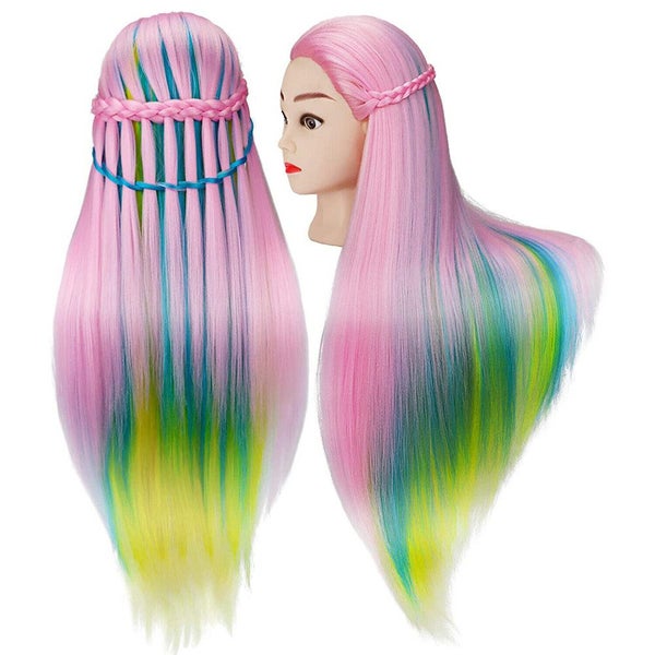 Colorful Hairdressing Training Head With Clamp Hair Mannequin Practice Doll Carousel 2