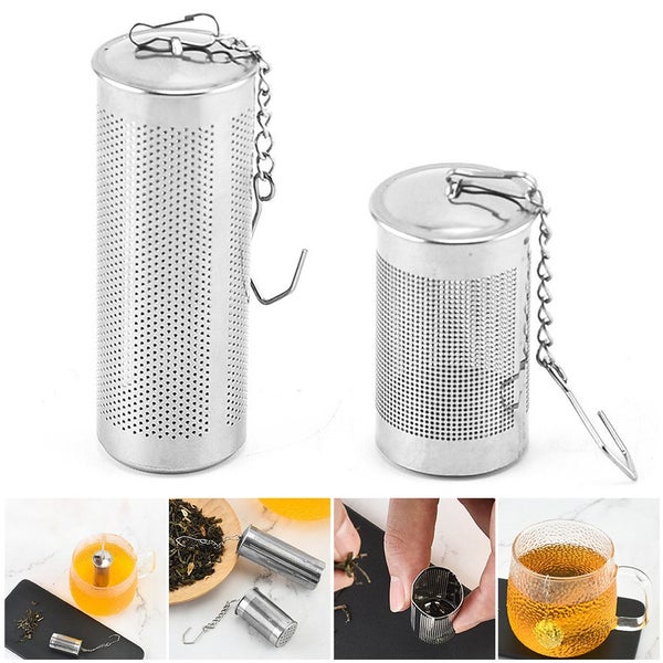 S/L Stainless Steel Tea Infuser Locking Spice Leaf Tea Ball Strainer Carousel 2