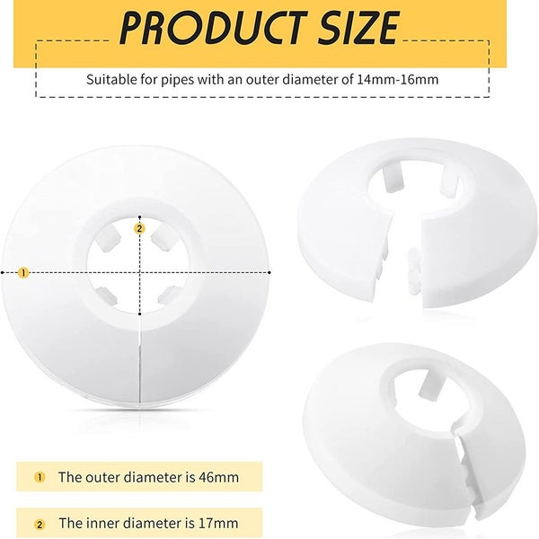 4pcs 15mm Chrome Colour Silver Electroplate Radiator Pipe Collars Carousel 6