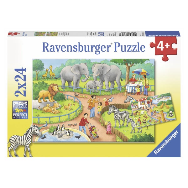 Ravensburger A Day at the Zoo Puzzle 2 x 24pc Carousel 1