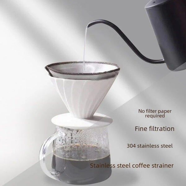 Reusable V60 Coffee Filter Bag Drip Free 304 Stainless Steel Coffee Carousel 2