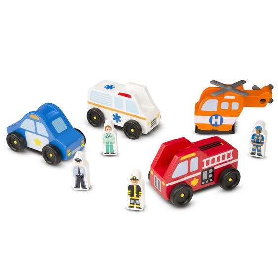 Melissa & Doug Wooden Emergency Vehicle Set Carousel 2