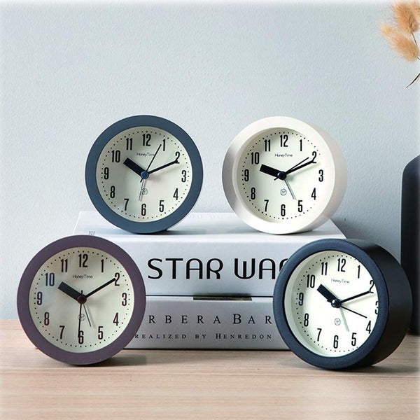 Alarm Clock Kids Luminous Lamp Mute Without Ticking Round Alarm Clock (Grey) Carousel 5