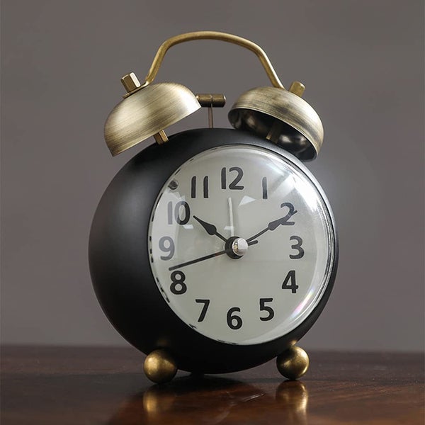 Retro Small Alarm Clock Metal Bell Clock, Loud Alarm Clock Study Desk Clock Carousel 5