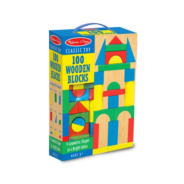 Melissa & Doug Classic 100 Wood Block Set Carousel 1