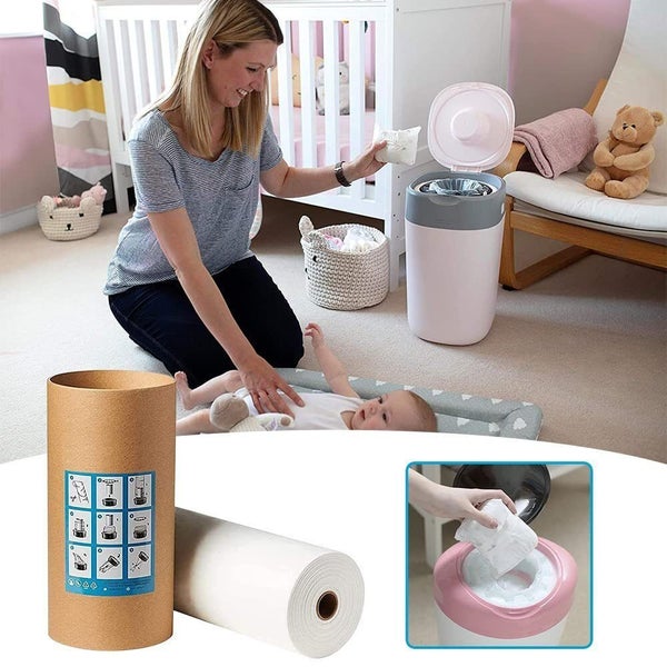 100m Disposable Nappy Bin Refill Bag Kit for Compatible Carousel 2