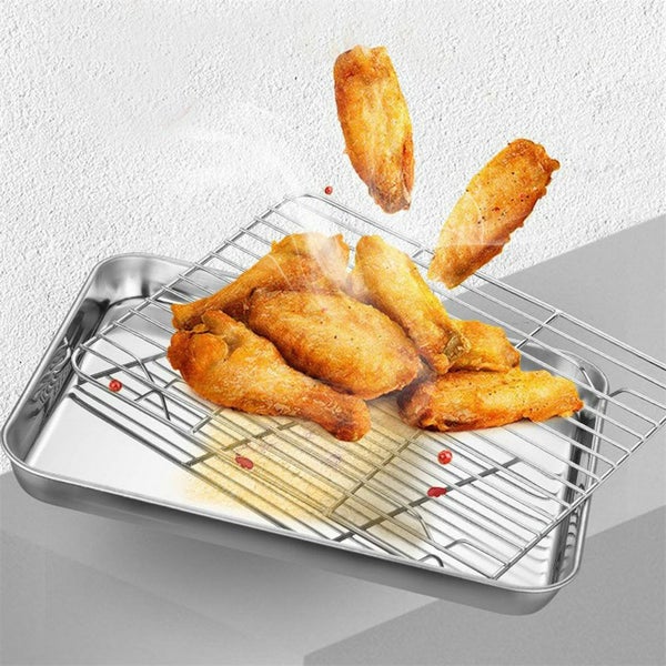 Premium Oven Grill Tray & Rack Set Baking Roasting Cooling Quarter Sheet Pan Carousel 2