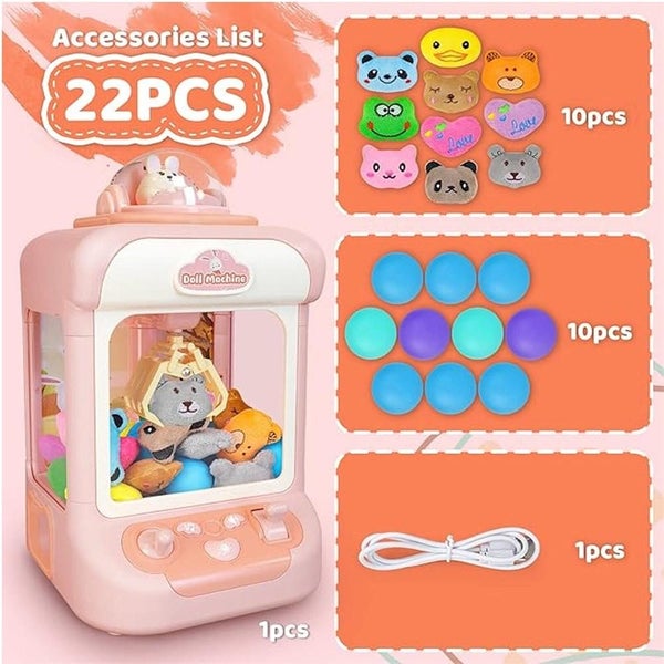 22PCS Claw Machine Kid Mini Vending Grabber Electronic Arcade Claw Game Gift Carousel 2