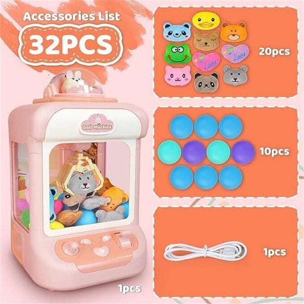 32PCS Kids Automatic Doll Machine Music Crane Play Game Claw Catch Toys Gift Carousel 2