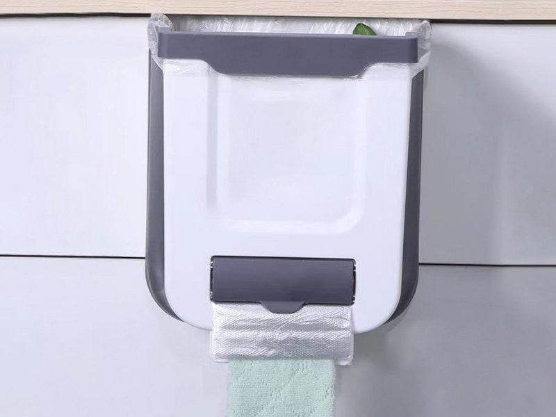 10L Hanging Kitchen Trash Can Foldable Waste Bin for Kitchen Carousel 1