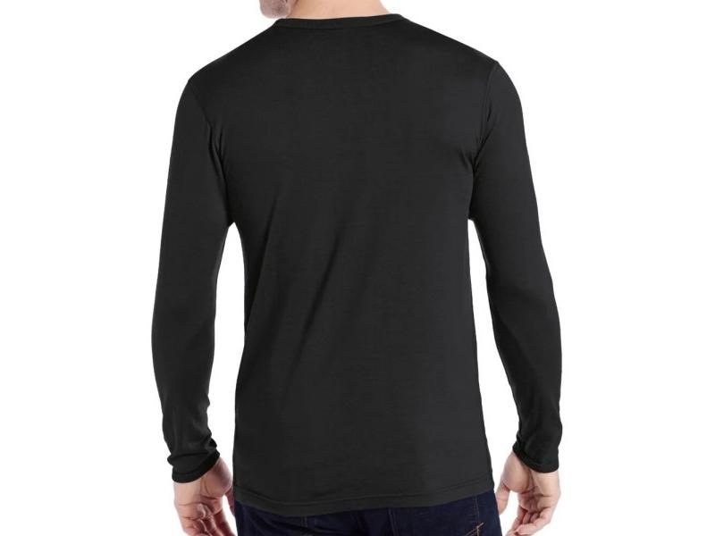 Men's 100 Pure Merino Wool Long Sleeve Thermal Underwear Tops Carousel 1