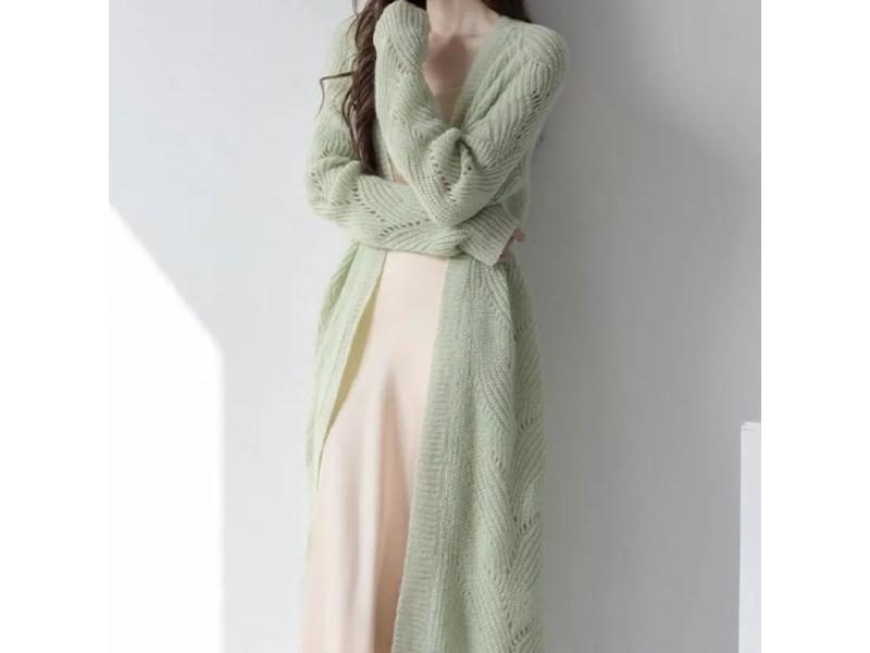 Women's Autumn Winter Casual Long Knitted Cardigan V-neck Full Cardigans Carousel 2