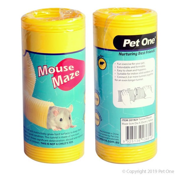 Tunnel Mouse Maze 5cm Dia X 35cm L Yellow Carousel 2