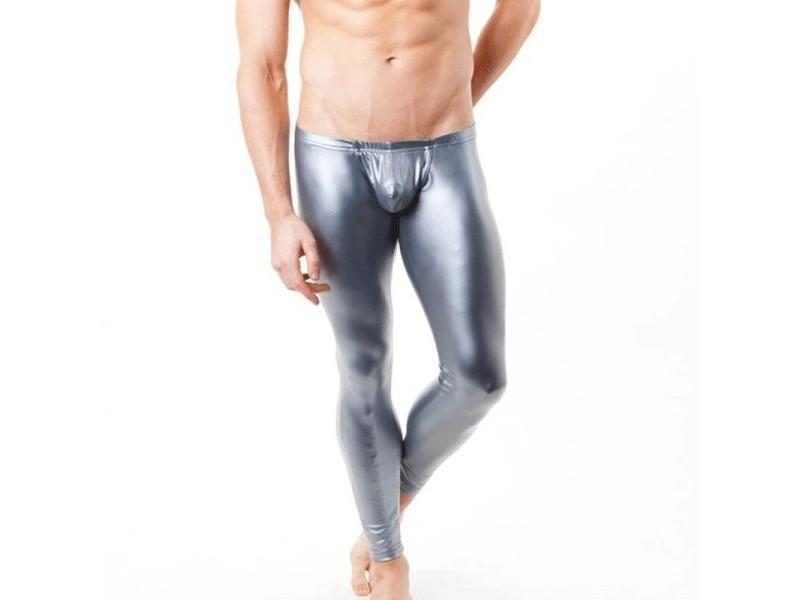 Men's Imitation Leather Skinny Sexy Patent Leather Casual Solid Color Four Carousel 1