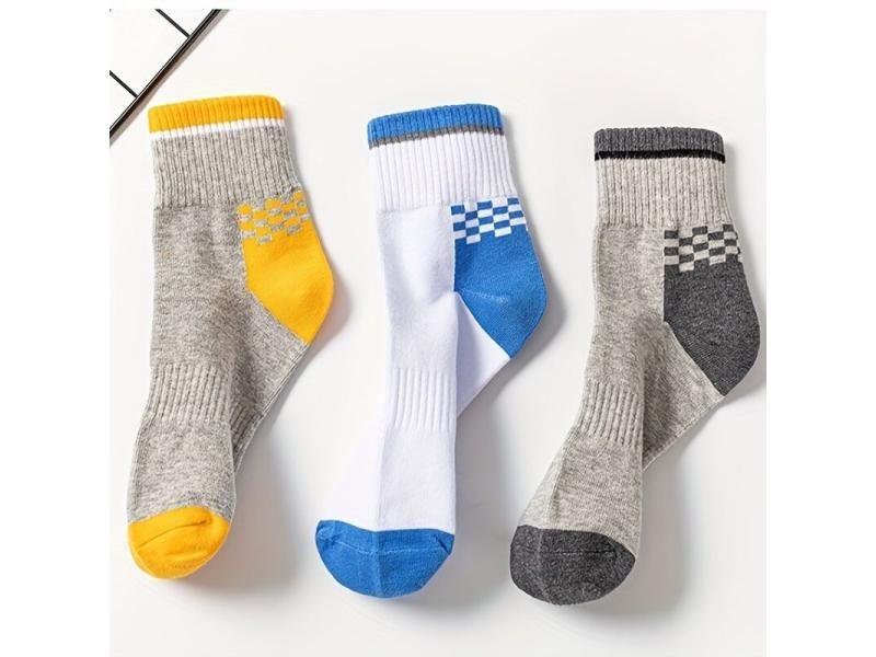 5pairs/set Men's Breathable Casual Sports Socks Quarter Socks For All Seasons Carousel 1