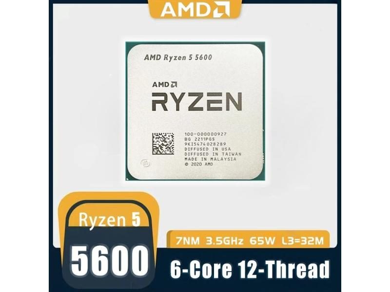 New AMD Ryzen 5 5600 R5 5600 3.5 GHz 6-Core 12-Thread CPU Processor 7NM L3=32M Carousel 1