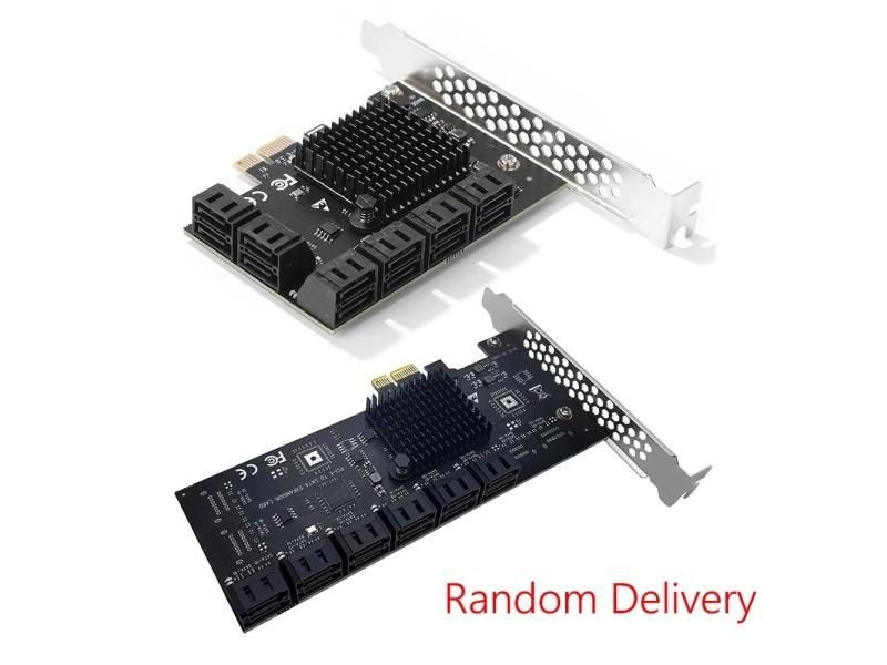 SA3112J PCIE Adapter 2/6/12/16/20 Port PCI-Express X1 To SATA 3.0 Expansion Carousel 1