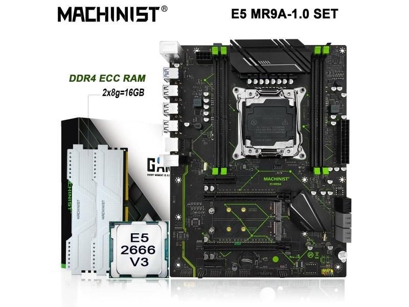 MACHINIST X99 Set Motherboard LGA 2011-3 Kit Xeon E5 2666 V3 Processor CPU Carousel 1