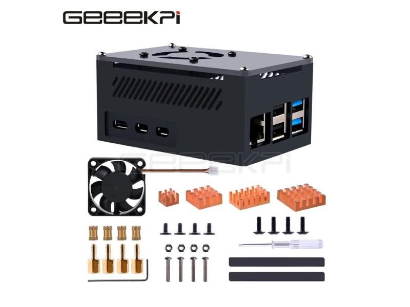 GeeekPi Raspberry Pi 5 Case With Heatsink Raspberry Pi 5 Aluminum With Fan And Carousel 1