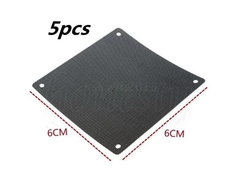 5PCS Cuttable Black PVC PC Fan Dust Filter Dustproof Case Computer Mesh Cooling Carousel 1